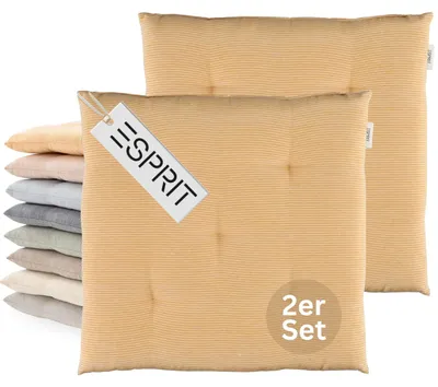 Immagine prodotto di Cuscini da seduta ESPRIT NEEDLESTRIPE Giallo 40 x 40 cm - Set da 2