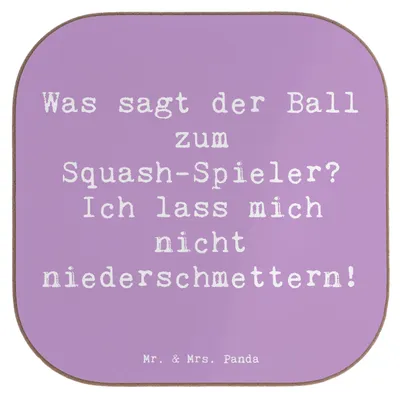 Produktbild von Mr. & Mrs. Panda Tischuntersetzer Spruch Squash Humor - Lavendeltraum - Geschenk, Teamsport, Sportarten, gläseruntersetzer, Sportart, Untersetzer Glas, bieruntersetzer