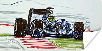 Produktbild von MuchoWow® Poster Eine Illustration eines Formel-1-Rennwagens 160x80 cm - Foto Poster