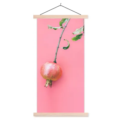 Produktbild von MuchoWow® Textilposter Pflanzen - Sommer - Rosa 40x80 cm mit holzfarbenen Rahmen - Wohnzimmer