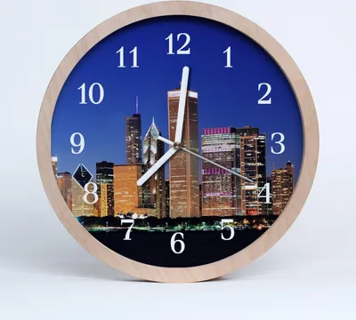 Produktbild von Holzuhr 30fi cm wanduhr - Stadtgebäude Stadt
