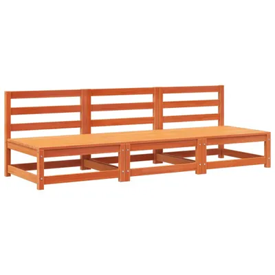 Produktbild von Gartensofas ohne Armlehnen 3 Stk. Wachsbraun Massivholz Kiefer