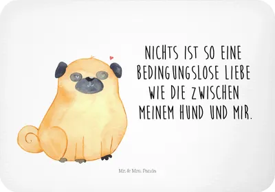 Produktbild von Mr. & Mrs. Panda Kühlschrankmagnet Mops - Weiß - Geschenk, zettelhalter, Liebe, Sprüche, haftmagnet, Hund, Pinnwandmagnet, Pure, Knuffig, magnet, Notizhalter