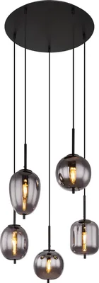 Produktbild von Globo Lighting Hängeleuchte Metall schwarz matt, 5x E14