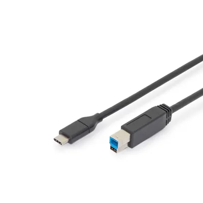 Zdjęcie produktu dla Digitus Kabel połączeniowy USB-C, USB-C - USB-B, 1,8 m, USB C, USB B, USB 2.0, 5 Gbit/s, Czarny