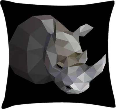 Produktbild von ABAKUHAUS Tier Kissenbezug, Afrikanisches Tier mit einer Winkelauflösung Design auf dunklem getönten Hintergrund Zusammenfassung Illustration, 40 x 40 cm, Grau Koksgraue