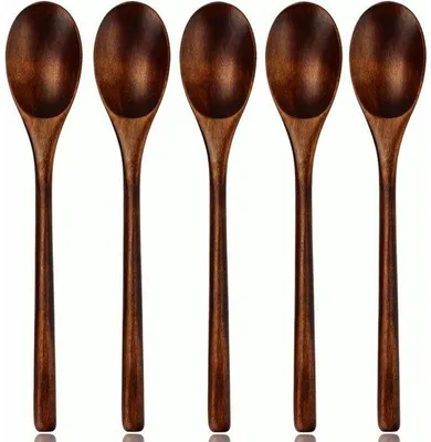 Produktbild von Holzlöffel 5er-Pack - Holzlöffel und Schöpfkelle - japanische Küchenutensilien - Holzlöffelset mit langem Griff - zum Essen, Rühren und Kochen