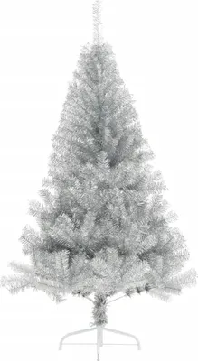 Imagen del producto de vidaXL Árbol de Navidad artificial semidecorado con base, color plateado, 120 cm, material: PET