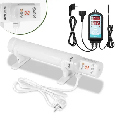 Image de Jayseuw Chauffage de serre 60W Avec régulateur de température numérique 3000W Chauffage électrique à tige blanc pour serres Installation flexible
