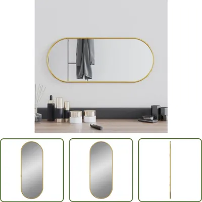 Imagen del producto de Espejo de pared ovalado dorado "Living Store", 60x25 cm