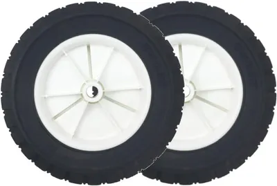 Zdjęcie produktu dla Koła zapasowe 200 mm, 2 sztuki, guma, średnica osi 12.7 mm, do kosiarki