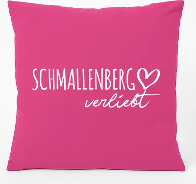 Produktbild von Huuraa Kissen Schmallenberg verliebt 40x40cm mit Füllung Fuchsia Baumwolle Dekokissen Geschenkidee