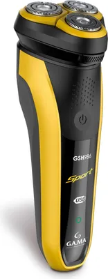 Image de GA.MA GM0608 rasoir pour homme Rasoir rotatif Tondeuse Noir, Jaune