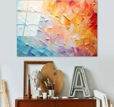 Image de Wallity, UV-1212 - 70 x 100, tableau acrylique, multicolore, 100 % verre trempé, 70 x 100 cm