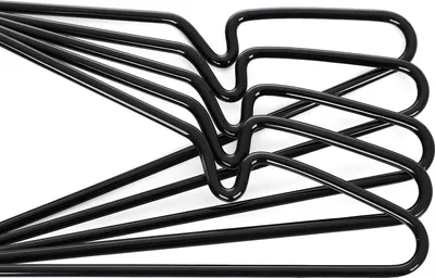 Produktbild von Kleiderbügel 20 Stück Metall dünn und rutschfest Ø 4 mm platzsparend 360° drehbarer Haken schwarz