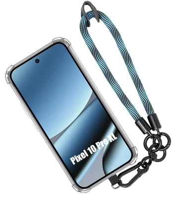 Image de Coque pour Google Pixel 10 Pro XL, Silicone Transparent Antichoc avec Dragonne Bleue