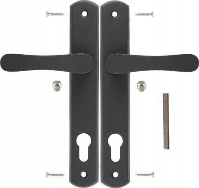 Produktbild von Türgriff Türbeschlag Haustürgriff FEINZ schmal - 90 mm - Anthrazit - Hochwertig - Wetterbeständig - Modernes Design