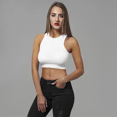 Image de Urban Classics Ladies - Débardeur Cropped Rib blanc - XL