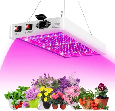 Produktbild von 312 LEDs Grow Light fuer Zimmerpflanzen 312 LEDs Full Spectrum Veg und Bloom Dual Switch IP65 Wasserdichte Haengepflanzen-Wachstumslampen fuer Saemlinge Blumen Gewaechshaus