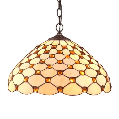 Imagen del producto de Lámpara colgante TIFFANY, 2 bombillas E27, 40W, color marrón antiguo, regulable