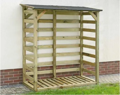 Produktbild von Kaminholzunterstand 04 - Abmessungen: 180 x 80 x 205 cm (L x B x H)