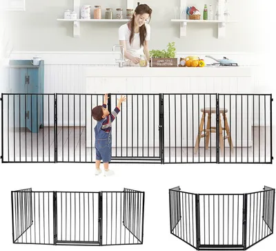 Produktbild von Yakimz Kaminschutzgitter Kamingitter Baby Kinderschutzgitter Schutzgitter Ofen Ofenschutzgitter Absperrgitter Tiergitter 300cm x 76cm