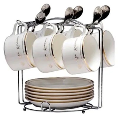 Produktbild von Tassen- und Teller-Organizer mit 6 Haken, Metall, Silber, Style B
