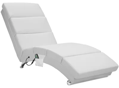 Produktbild von CASARIA® Relaxliege XXL Massage Heizfunktion 186x89x55cm Ergonomisch Kunstleder Gepolstert 180kg Belastbarkeit Wohnzimmer Chaiselongue Relaxsessel Weiß