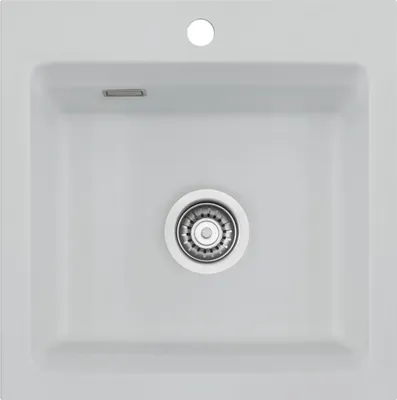 Produktbild von KeraDomo Spüle KARA 51 in ALU mit Handbetätigung / ab Schrankbreite 50 cm / Einbauspüle