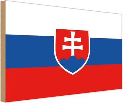 Produktbild von vianmo Holzschild 30x40 cm Slowakei Slovakia Flagge Fahne Wappen