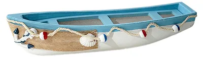 Produktbild von Handgefertigtes Ozean-Holzbootmodell, rustikale Kanufigur im Strandstil, nautische Tischdekoration für Wohnzimmer und Schlafzimmer