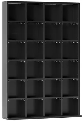 Immagine prodotto di Mobile Porta CD 89x20x130.5 cm con Ripiani Regolabili per 456 CD o 336 DVD 24 Scomparti Nero