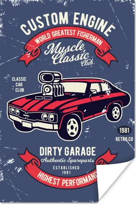 Produktbild von MuchoWow® Poster Auto - Oldtimer - Briefe - Zitat 20x30 cm - Papierdruck