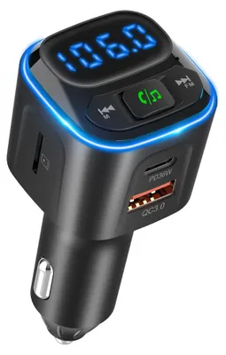 Bluetooth FM Transmitter mit 36W USB-C Autolader, Carkit