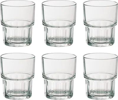 Image de EDUPLAY 110422 Verres stables pour enfants Verre dur 160 ml Ø 6,6 cm H 7,9 cm empilable, clair (paquet de 6)