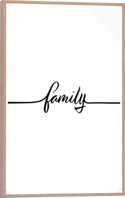 Produktbild von Wandbild - Schwarz - Weiß - Braun - 20 x 30 cm - Family Schriftzug