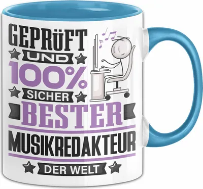 Produktbild von Musikredakteur Geschenk Lustiger Spruch für Musikredakteur Geschenkidee Bester Musikredakteur Der Welt (Blau)