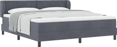 Obrázok produktu pre Posteľ s pružinovým rámom Tmavo šedá 180 x 200 cm Zamat