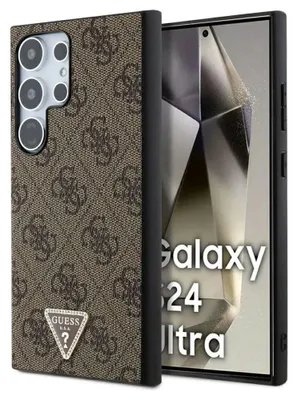 Image de Guess GUHCS24LPGS4TDW Étui marron en forme de galet pour Samsung Galaxy S24 Ultra S928