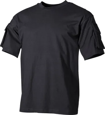 Produktbild von MFH US T-Shirt, halbarm, mit Ärmeltaschen, schwarz