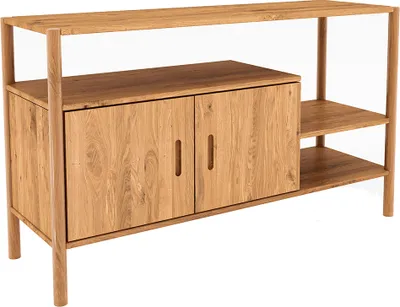 Produktbild von Regalschrank 142 cm breit, Eiche massiv geölt, PORI-165