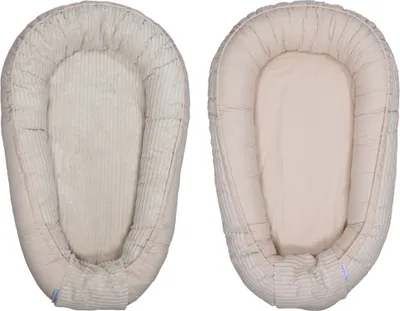 Produktbild von MamaLoes Babynest Velours Rippstoff Beige Wendemöglichkeit ML020121