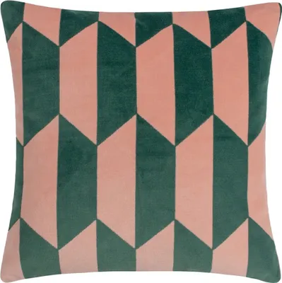 Produktbild von Furn - Kissenhülle "Kalho", Samt Jacquard RV3547 (45 cm x 45 cm) (Pink/Grün)