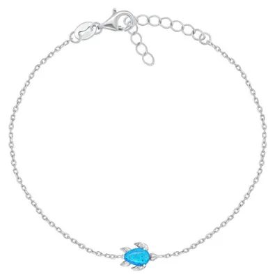 Produktbild von Schönes silbernes Schildkrötenarmband BRC121WB