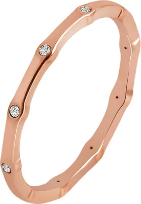 Produktbild von Akzent Damenring, Edelstahl, Similibesatz, roségoldfarben
