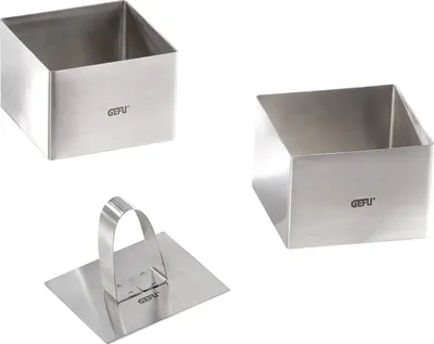 Produktbild von Gefu Speisenformer eckig 3tlg Edelstahl Dessertringe Speisenring Ausstechform
