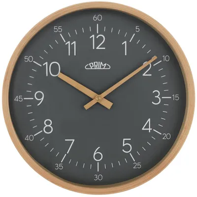 Produktbild von PRIM Forest II Wanduhr Holz lautlos Naturbelassen/Grau 30,5 cm
