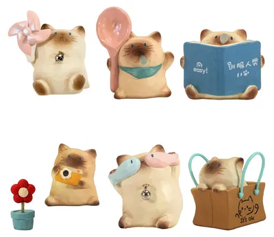 Produktbild von Mini-Siamkatzenfigur, niedliche Cartoon-Katzenstatue aus Kunstharz für die Dekoration von Zuhause, Büro oder Schreibtisch, Sammlerstück, Geschenk für Katzenliebhaber.
