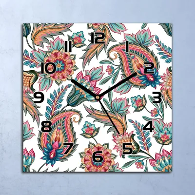 Produktbild von Wanduhr Echt-Glas-Küchenuhr Bunte blaue orange Quarz 30x30 Deko Bilder