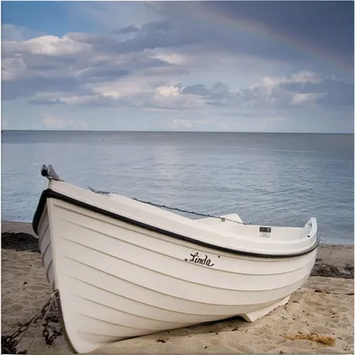 Produktbild von Leinwandbild Maritim 50 x 50 cm - Wandbild Blau Grün - Keilrahmen Meer Boot Wohnzimmerdeko Wanddeko Wandgemälde